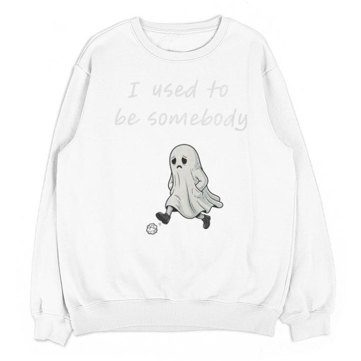 I Used To Be Somebody Nostalgia Halloween Spooky Season Premium Tri-Blend Unisex Sweatshirt