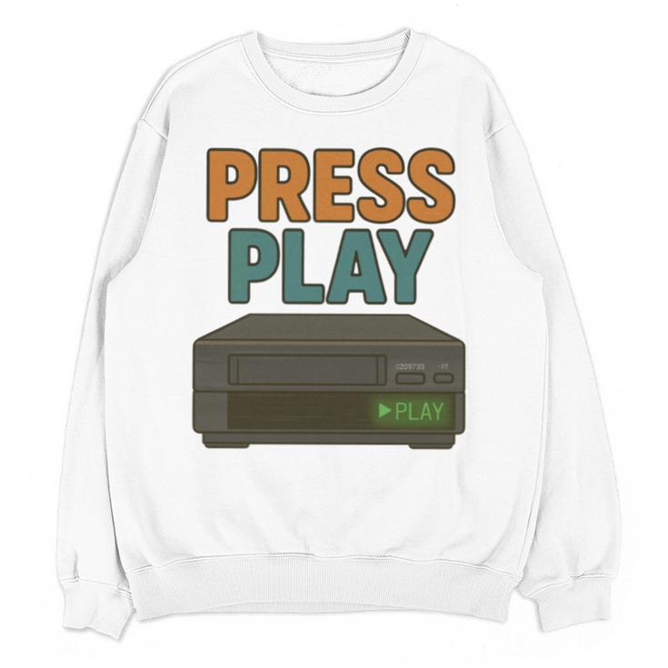 VHS Cassette Retro Analog Nostalgia Theme Unisex Sweatshirt