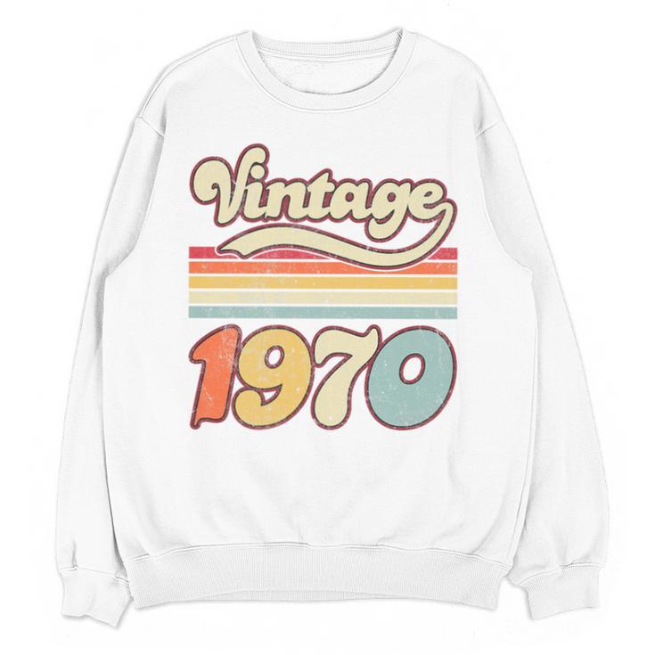 Vintage 1970 Birthday Retro Style 70's Born Nostalgia Outfit Premium Tri-Blend Unisex Sweatshirt