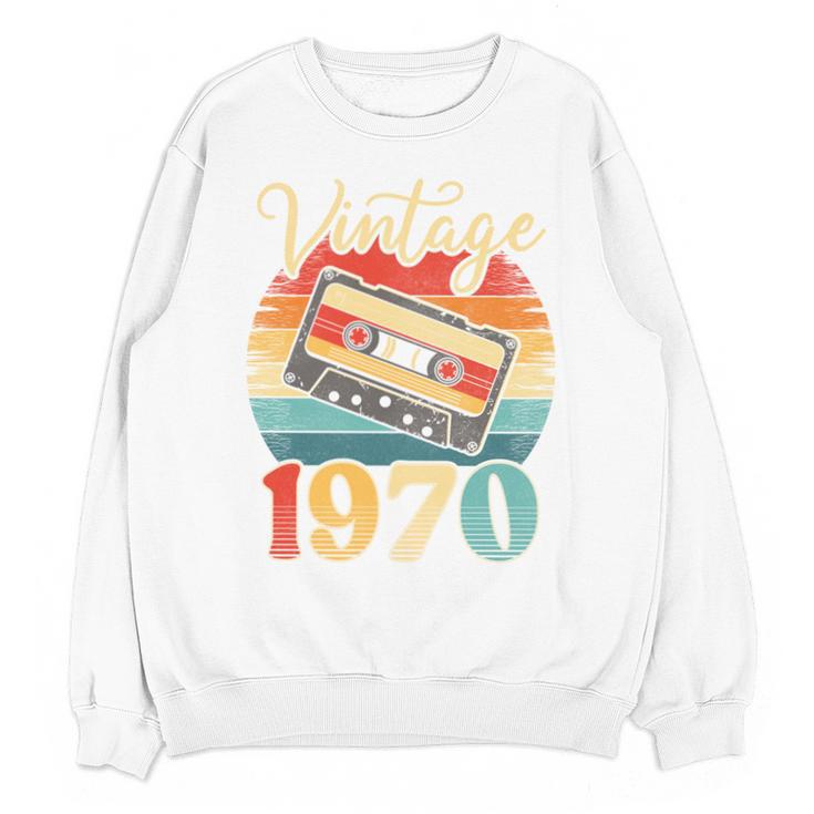 Vintage 1970 Retro Cassette Tape 70s Born Nostalgia Birthday Unisex Sweatshirt