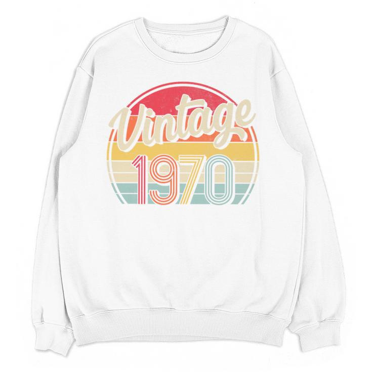 Vintage 1970 Retro Style 70's Born Nostalgia Vibe Birthday Premium Tri-Blend Unisex Sweatshirt