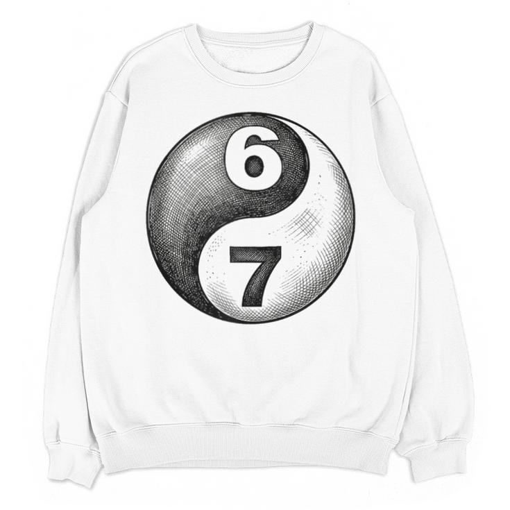 Vintage 6 7 Sketch Yin Yang Namaste Six Seven Nostalgia Unisex Sweatshirt