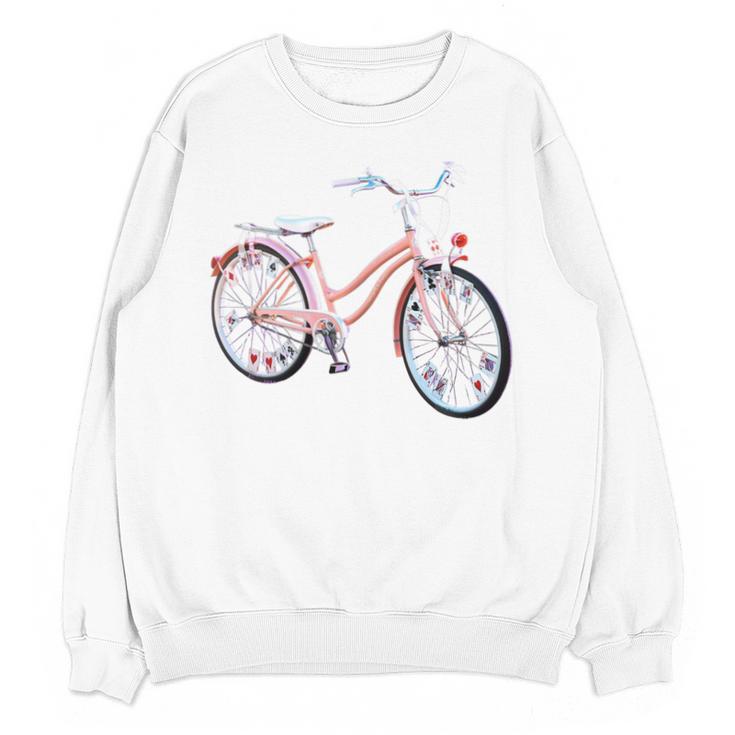 Vintage Bicycle With Playing Cards Nostalgia Premium Tri-Blend Unisex Sweatshirt
