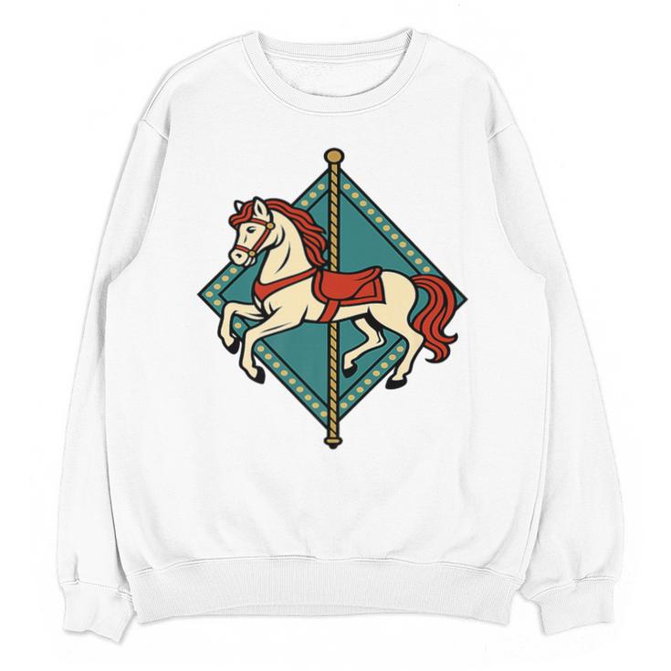 Vintage Carousel Horse Merry Go Round Nostalgia Art Premium Unisex Sweatshirt
