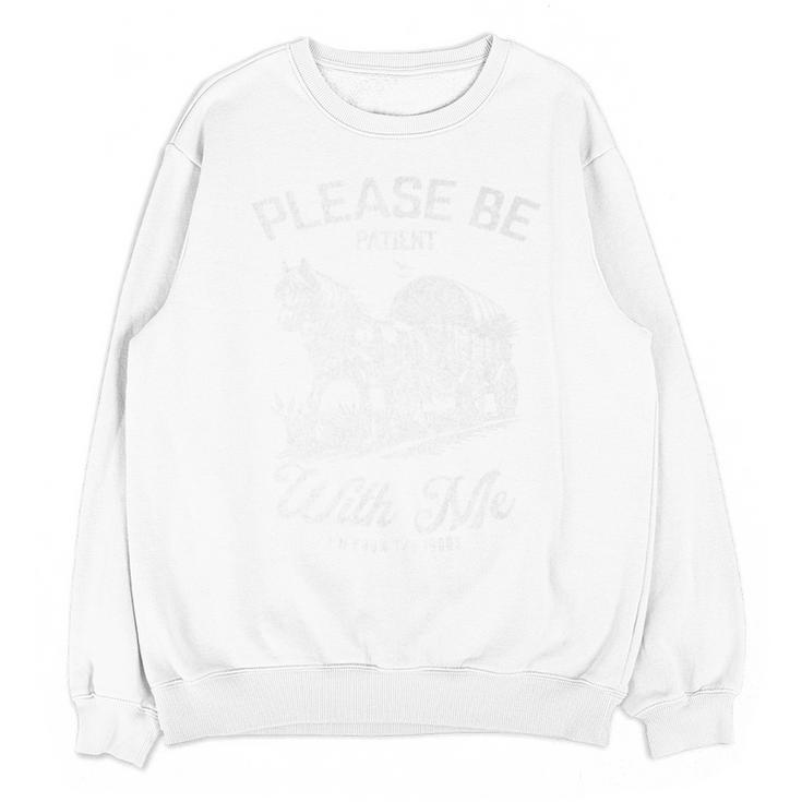 Vintage Horse Please Be Patient With Me I'm From The 1900s Premium Unisex Sweatshirt