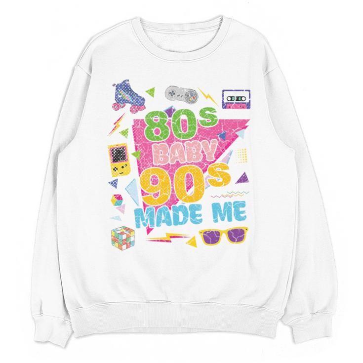 Vintage Retro 80's Baby 90's Made Me 1980s 1990s Nostalgia Premium Tri-Blend Unisex Sweatshirt