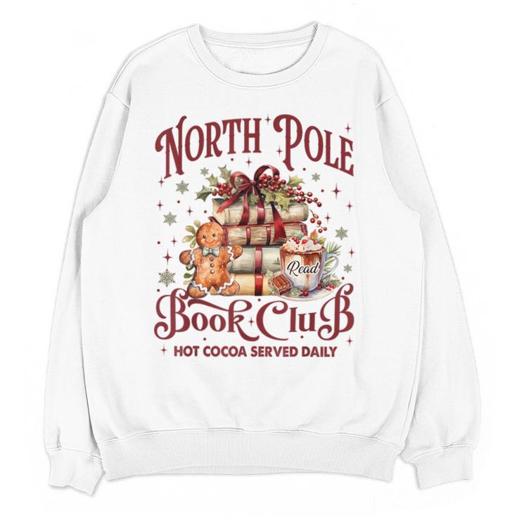Vintage Retro North Pole Book Club Hot Cocoa Unisex Sweatshirt