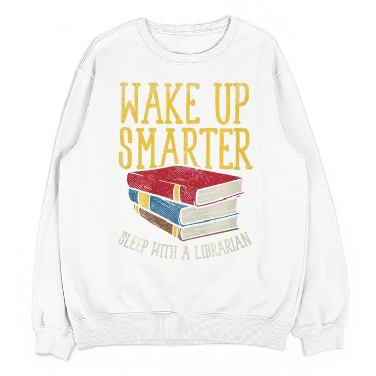 Wake Up Smarter Librarian Book Stack Premium Tri-Blend Unisex Sweatshirt