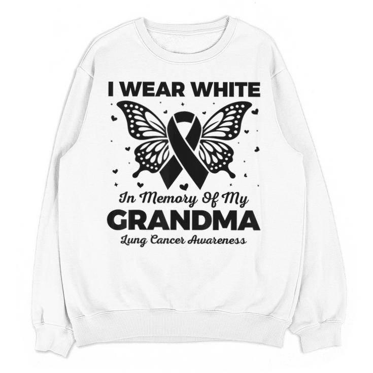 I Wear In Memory Of My Grandma Butterfly Lung Cancer Unisex Sweatshirt
