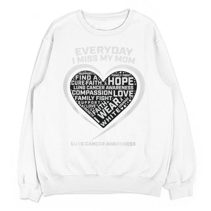 Wear In Memory Of I Miss My Mom Lung Cancer Awareness Premium Unisex Sweatshirt