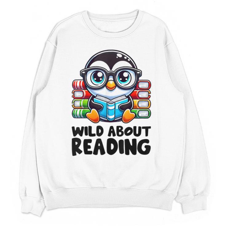Wild About Reading Book Lover Penguin Unisex Sweatshirt