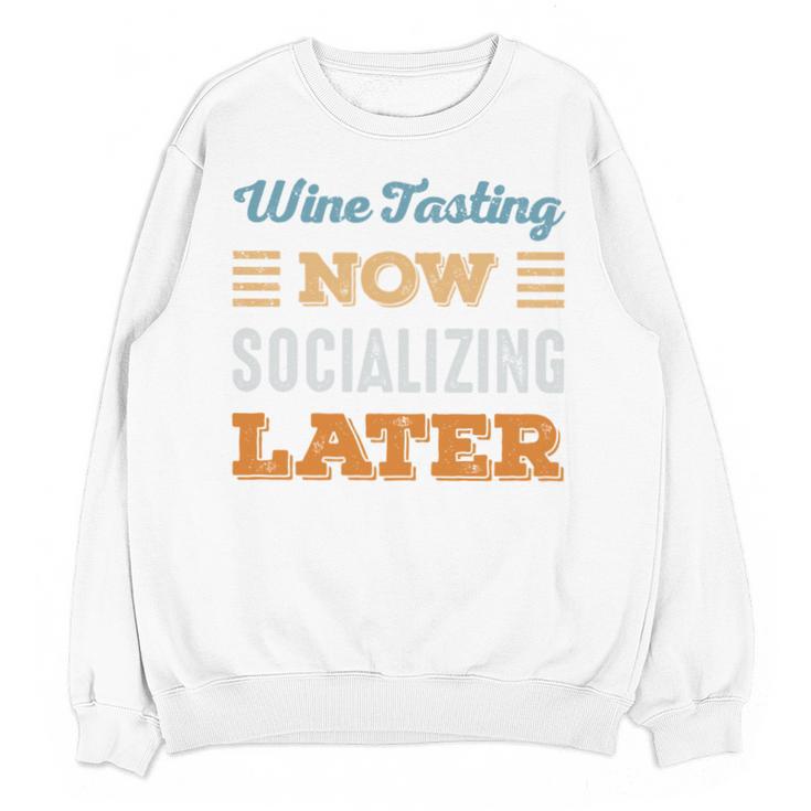 Wine Tasting Now Minimal Socializing Introvert Vintage Unisex Sweatshirt Wine Tasting Now Minimal Socializing Introvert Vintage Unisex Sweatshirt