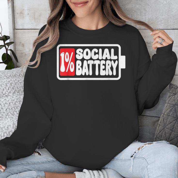 1 Social Battery Sarcastic Introverted Men Women Unisex Sweatshirt 1 Social Battery Sarcastic Introverted Men Women Unisex Sweatshirt