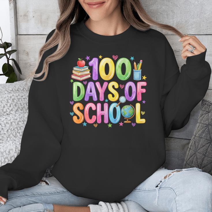 100 Days Of School Book Pencil Teachers Girls Kids 100th Day Unisex Sweatshirt
