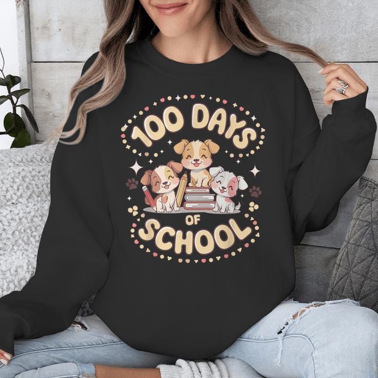 100 Days Of School Cute Puppies And Books Unisex Sweatshirt