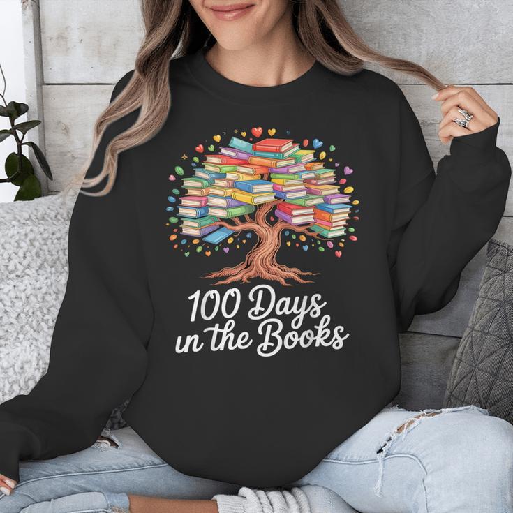 100th Day Of School Books Tree Reading Unisex Sweatshirt