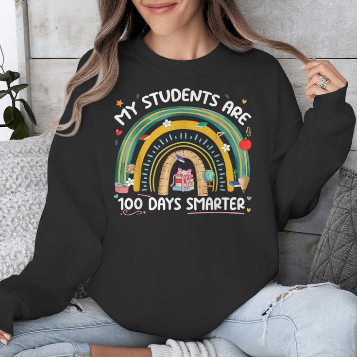 100th Day Of School Teachers Students Women Floral Books Unisex Sweatshirt