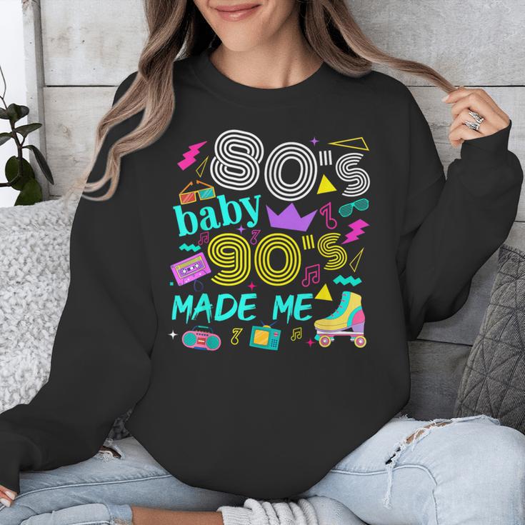1980s 80's Baby 1990s 90's Made Me Birthday Nostalgia Vibes Unisex Sweatshirt