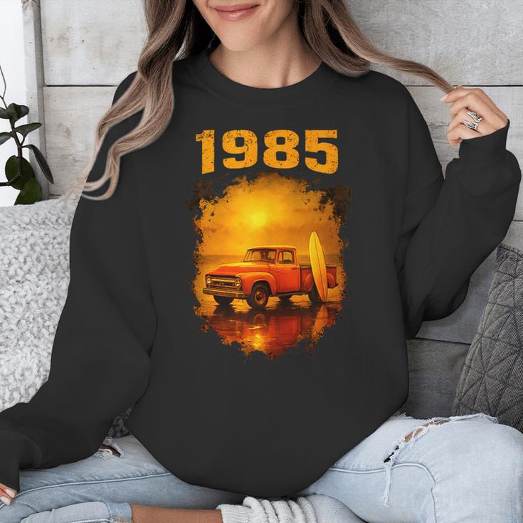 1985 Vintage Sunset Surf Truck Retro Beach Nostalgia Unisex Sweatshirt
