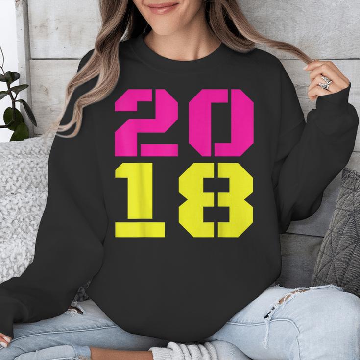 2018 Big Neon Numbers For The New Year Or Graduation Unisex Sweatshirt