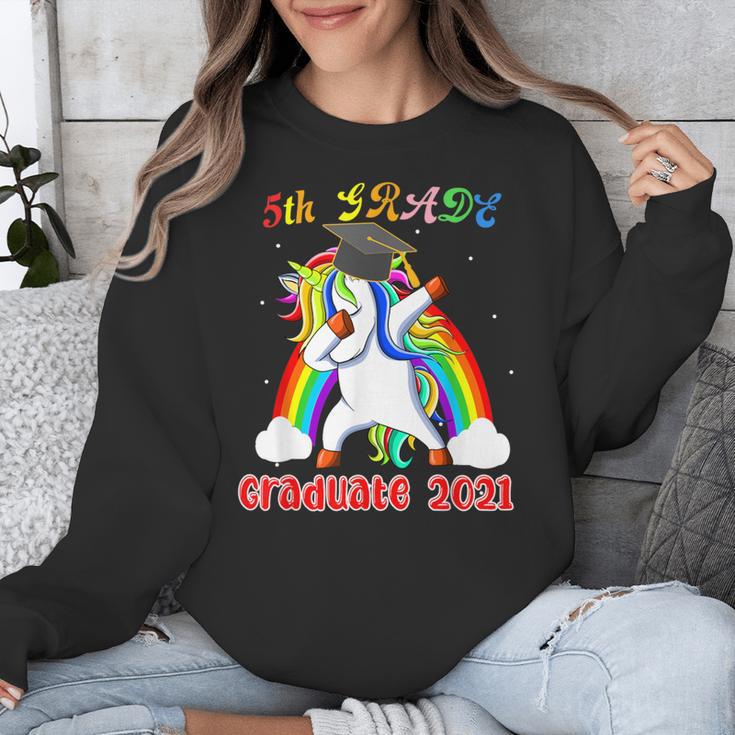 5th Grade Graduate Class 2021 Dabbing Unicorn Graduation Unisex Sweatshirt
