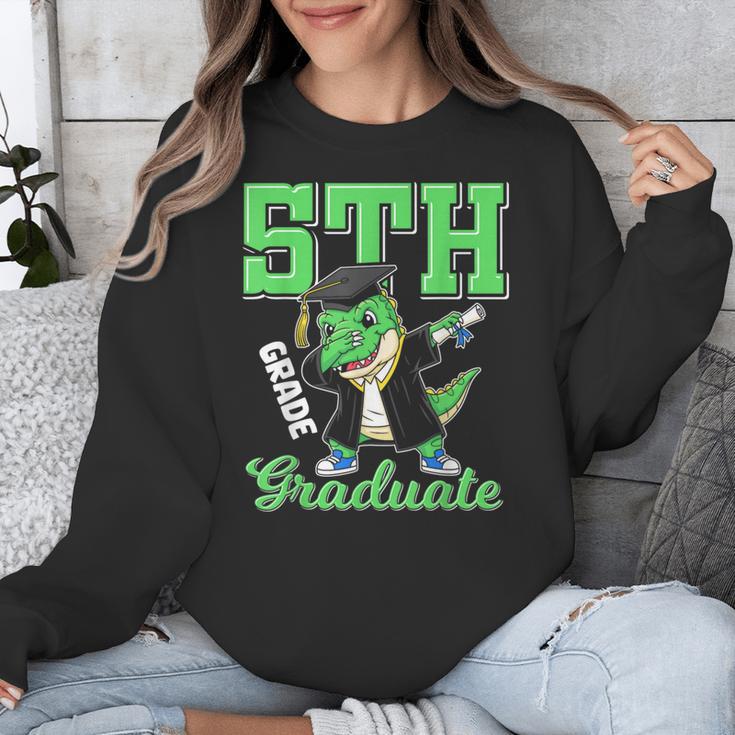 5th Grade Graduate Dinosaur Dab Graduation School Unisex Sweatshirt