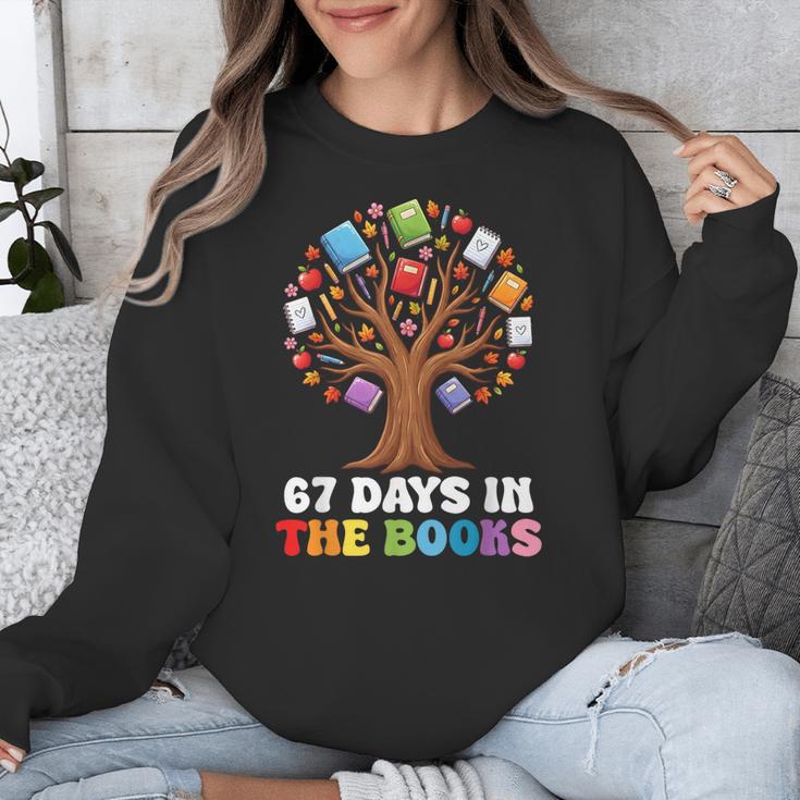 67 Days In The Books Reading Teacher 67th Day Of School Kids Unisex Sweatshirt