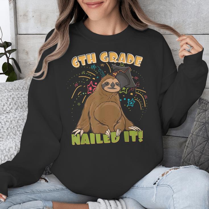 6th Grade Graduation Sloth Nailed It Class Of 2025 Unisex Sweatshirt