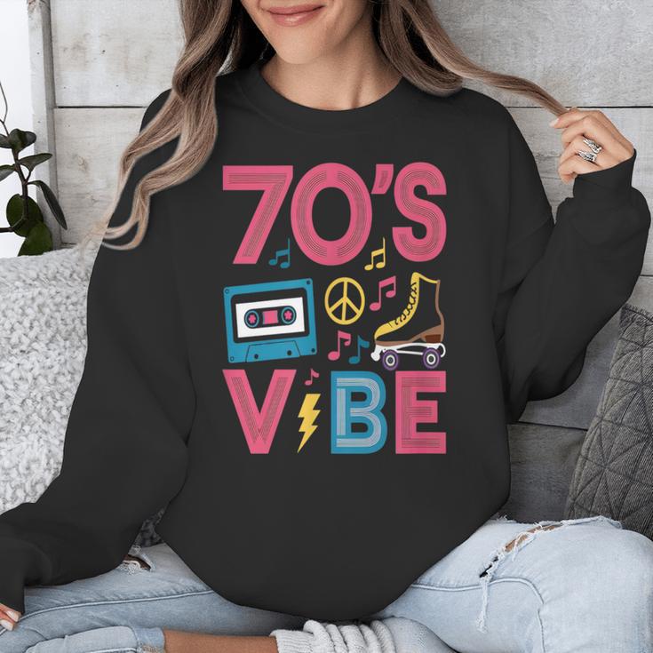 70s Retro Style Roller Skate Cassette Music Nostalgia Unisex Sweatshirt