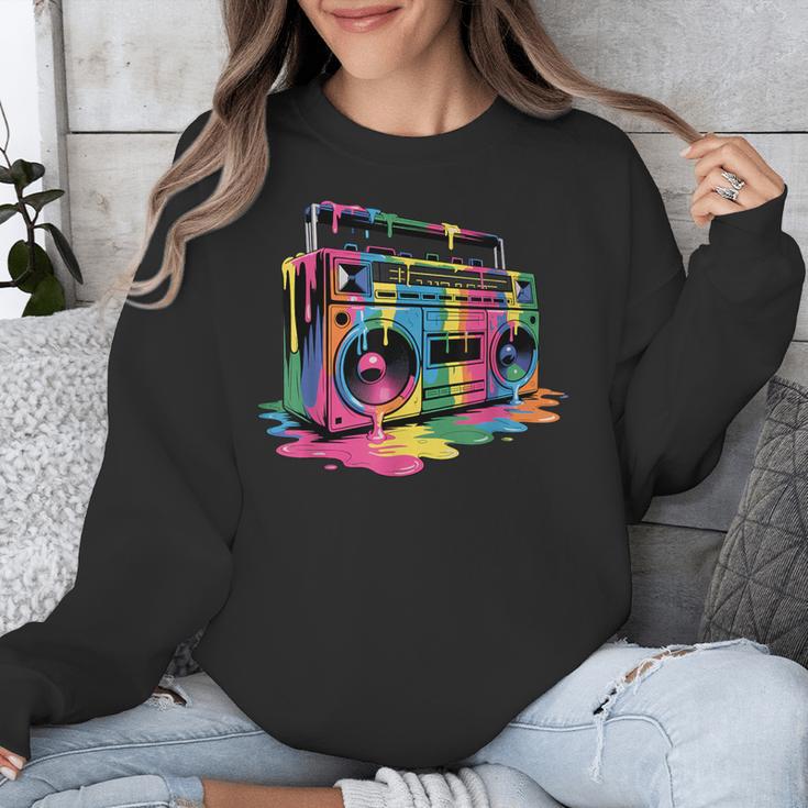 80s 90s Hip Hop Nostalgia Retro Boombox Music Lovers Unisex Sweatshirt