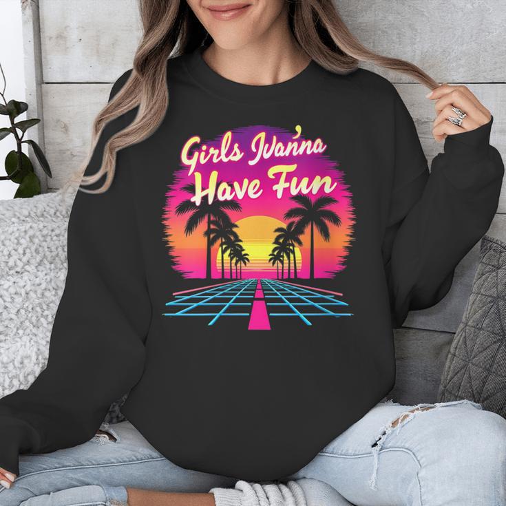 80s Fashion Girls Just Wanna Have Fun 1980s Nostalgia Unisex Sweatshirt 80s Fashion Girls Just Wanna Have Fun 1980s Nostalgia Unisex Sweatshirt