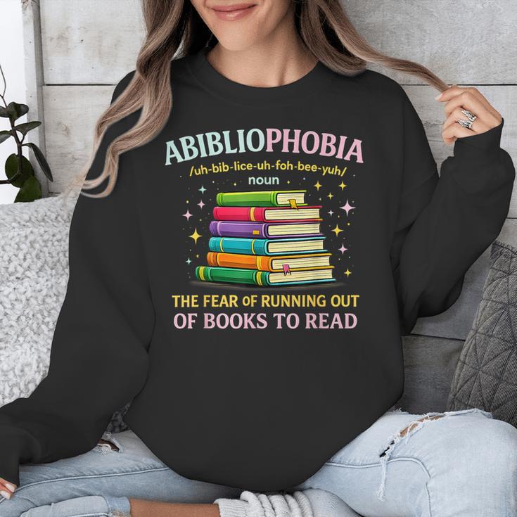 Abibliophobia Bibliophilia Abibliophobia Book Lovers Unisex Sweatshirt