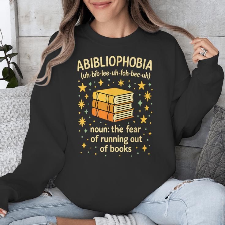 Abibliophobia Book Lover Reading Humor Graphic Unisex Sweatshirt Abibliophobia Book Lover Reading Humor Graphic Unisex Sweatshirt