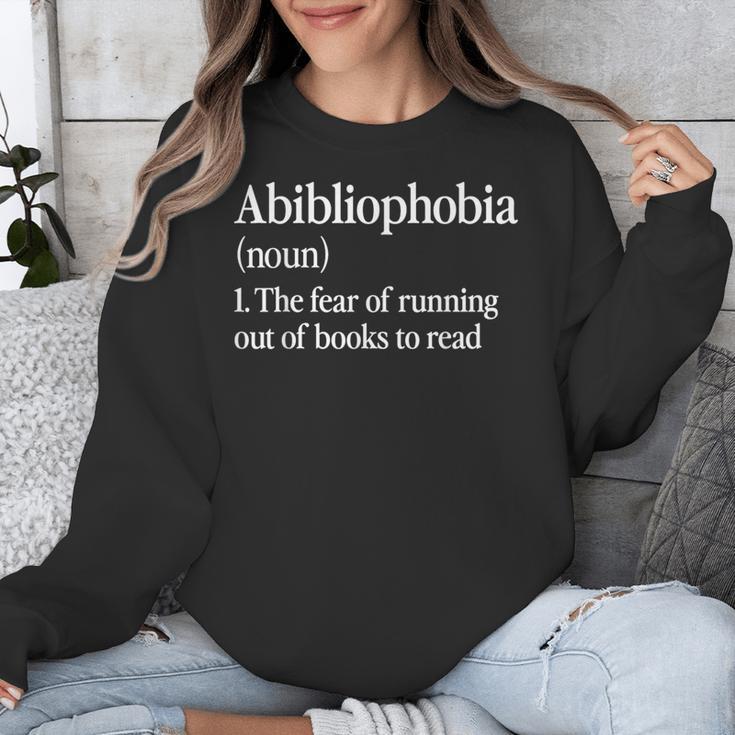 Abibliophobia Definition Reading Book Worm Reader Unisex Sweatshirt