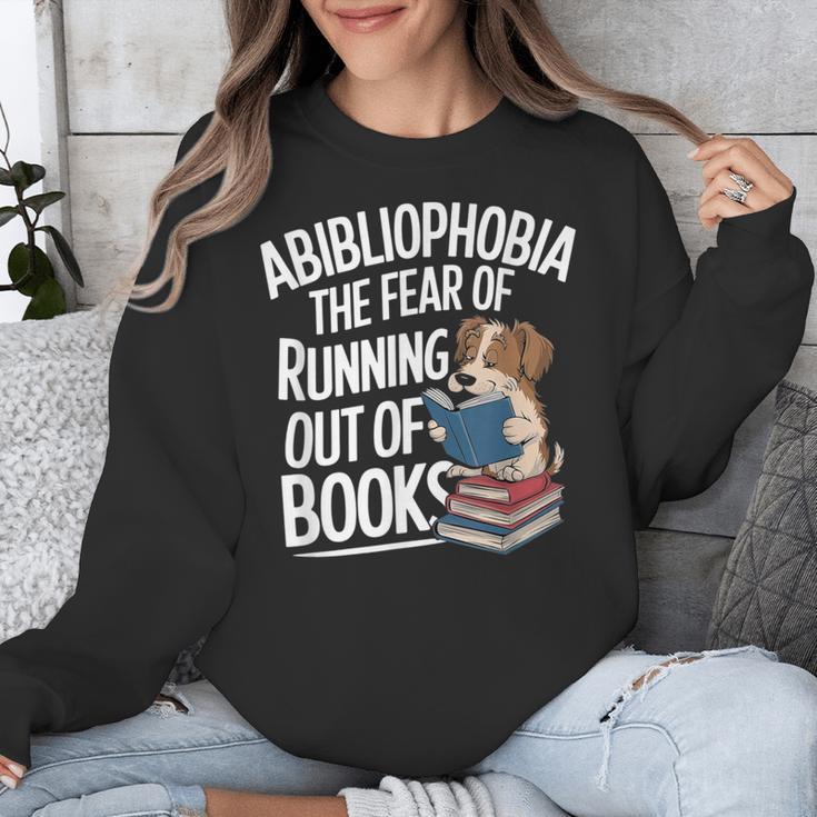 Abibliophobia Dog Book Lover Library Unisex Sweatshirt