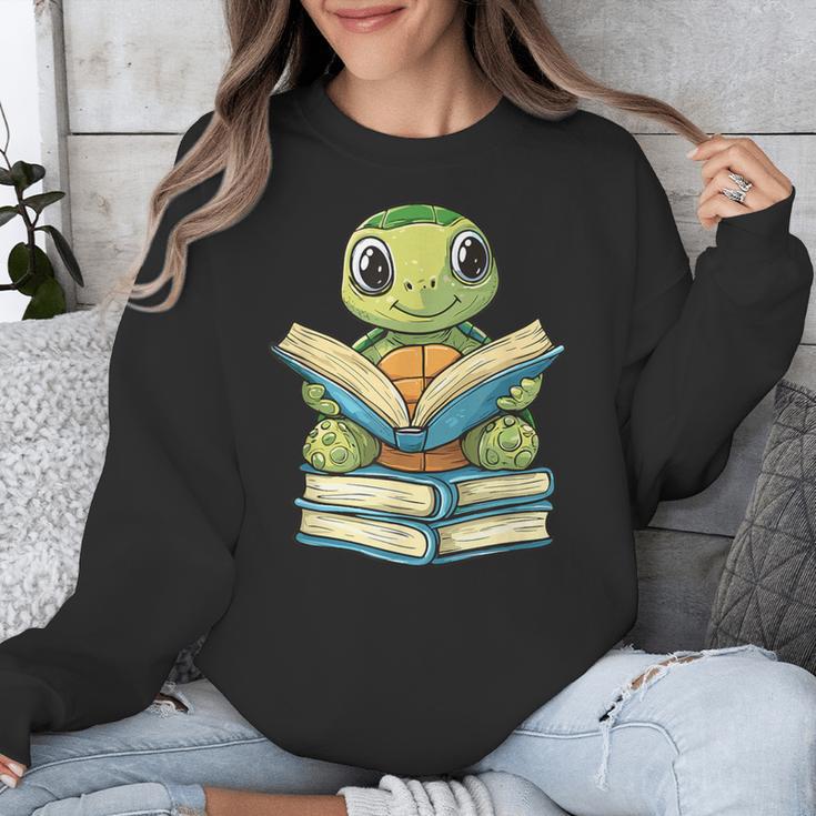 Adorable Turtle Reading Books Unisex Sweatshirt