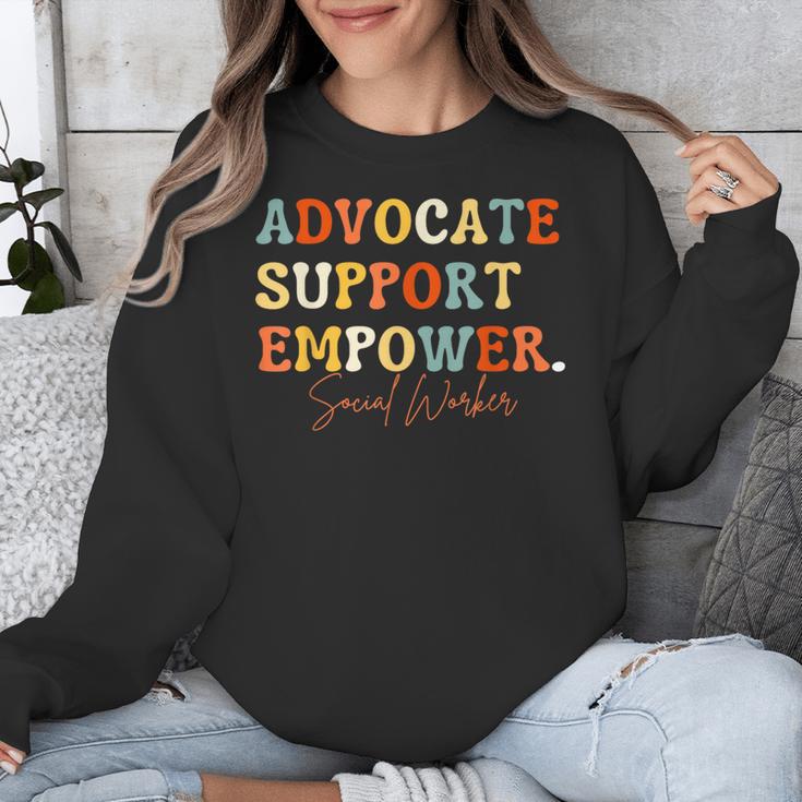 Advocate Support Empower Groovy Social Worker Graduation Unisex Sweatshirt