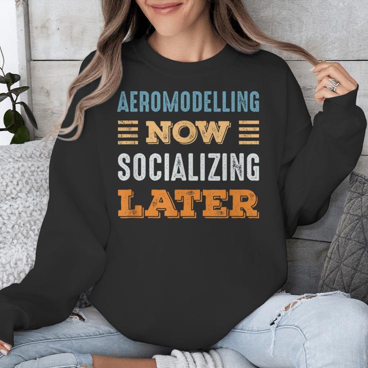 Aeromodelling Now Minimal Socializing Introvert Vintage Unisex Sweatshirt