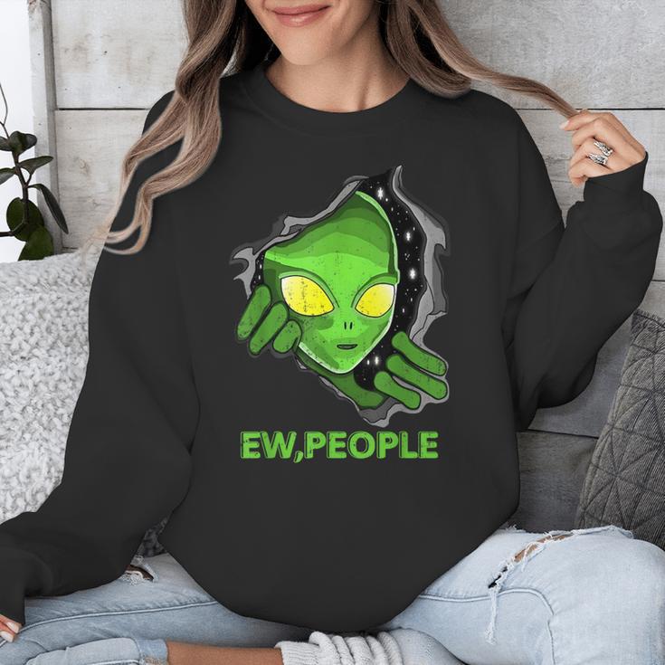 Alien Face Ew People UFO Introvert Meme Men Women Kids Unisex Sweatshirt Alien Face Ew People UFO Introvert Meme Men Women Kids Unisex Sweatshirt