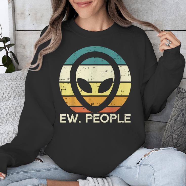 Alien Face Ew People Ufo Introvert Men Women Kids Teen Unisex Sweatshirt