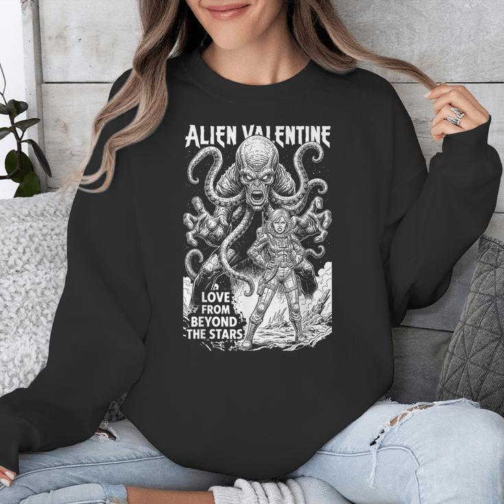 Alien Valentine Science Fiction Vintage Comic Book Unisex Sweatshirt Alien Valentine Science Fiction Vintage Comic Book Unisex Sweatshirt