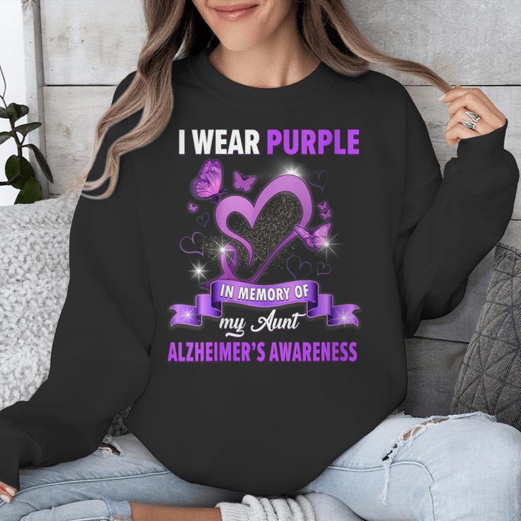 Alzheimer's Awareness I Wear Purple In Memory Of My Aunt Unisex Sweatshirt Alzheimer's Awareness I Wear Purple In Memory Of My Aunt Unisex Sweatshirt