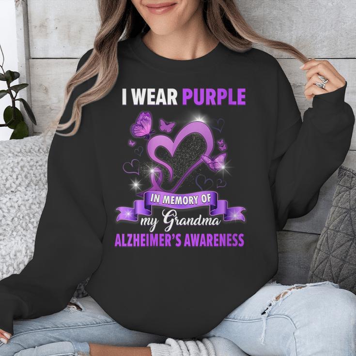 Alzheimer's Awareness I Wear Purple In Memory Of My Grandma Unisex Sweatshirt