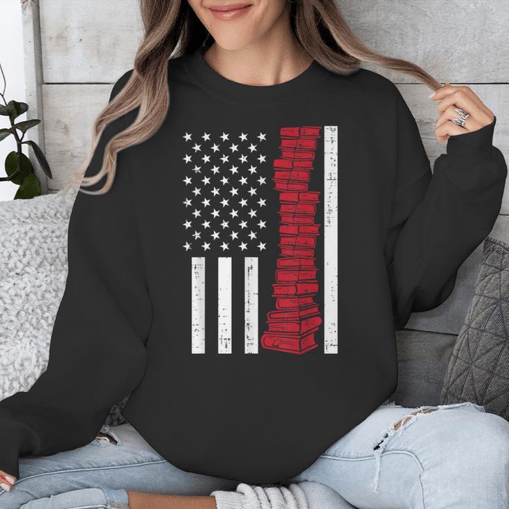 America Flag Read Book Reading Librarian Men Women Kids Unisex Sweatshirt America Flag Read Book Reading Librarian Men Women Kids Unisex Sweatshirt