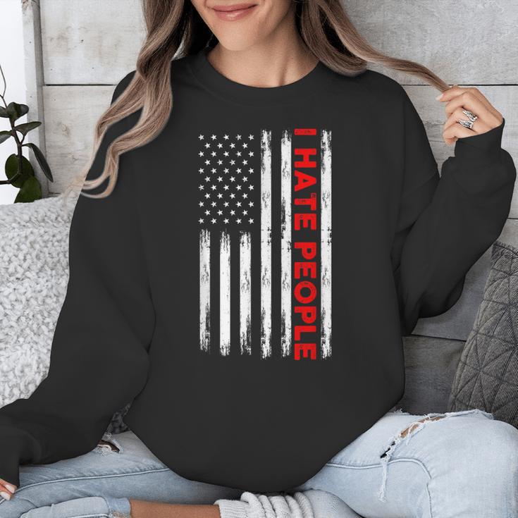 American Flag Loner Geeks Antisocial For Introvert Pride Unisex Sweatshirt