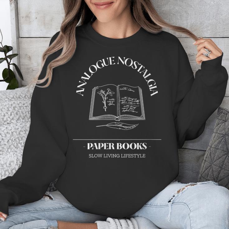 Analogue Nostalgia Paper Books Book Graphic Unisex Sweatshirt Analogue Nostalgia Paper Books Book Graphic Unisex Sweatshirt