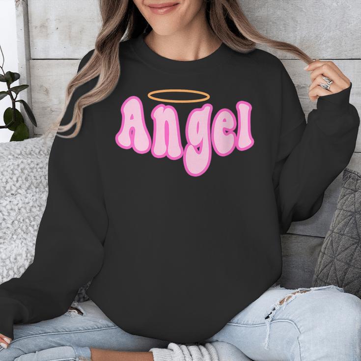 Angel Y2k Aesthetic 2000s Millennial Nostalgia Retro Pink Unisex Sweatshirt