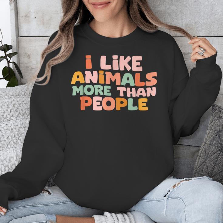 I Like Animals More Than People Sarcastic Introvert Unisex Sweatshirt I Like Animals More Than People Sarcastic Introvert Unisex Sweatshirt