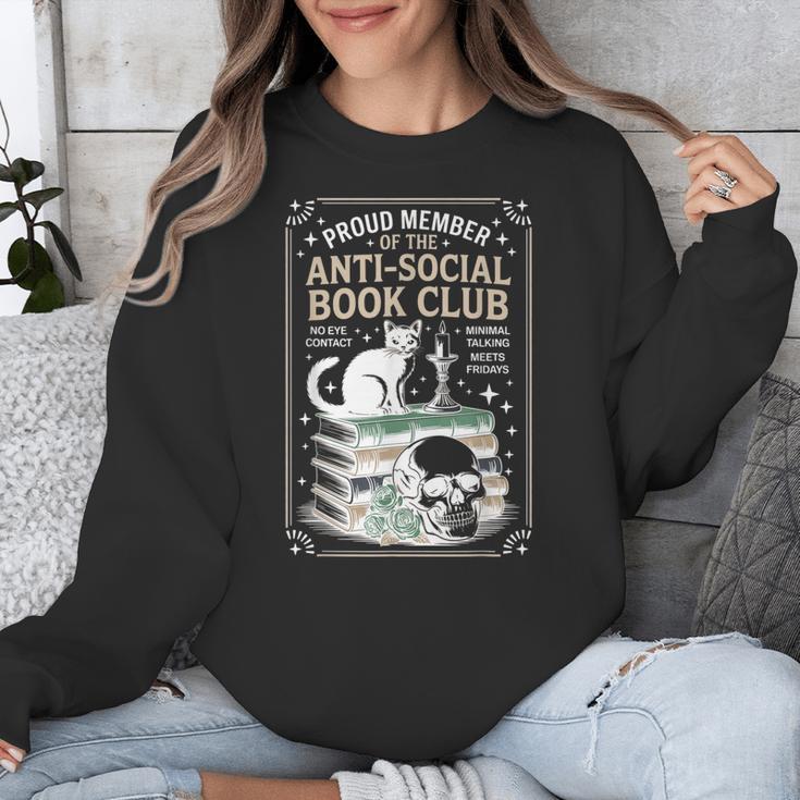 Anti-Social Book-Club Cat Graphic Unisex Sweatshirt Anti-Social Book-Club Cat Graphic Unisex Sweatshirt