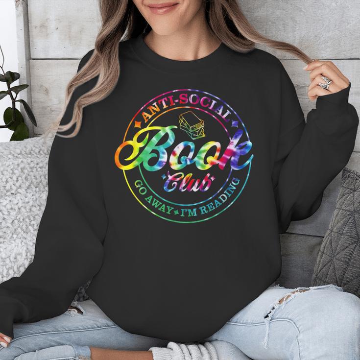 Anti Social Book Club Go Away I'm Reading Book Tie Dye Unisex Sweatshirt